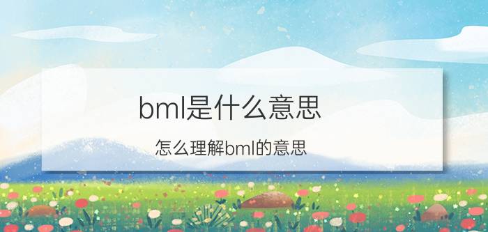 bml是什么意思 怎么理解bml的意思